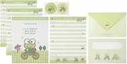 KeroKeroKeroppi's All Occasion Letter Sheets Set - 4 Letter Sheets in 2 Different Designs - 2 Envelopes - 2 Seal Stickers