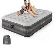 Naturehike Camping Air Bed, 35CM Comfortable Thicken Automatic Air Mattress, Self-Stop Safe High-Speed Pump, Comfort Queen Size Double Airbed for Home, Camping, Guests, 2-Minute Inflation
