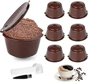 Refillable Coffee Pods for DolceG usto,Reusable Coffee Filters Capsules Compatible with DolceGusto,6 Dolce Gusto Capsules+2 Brushes+2 Spoons