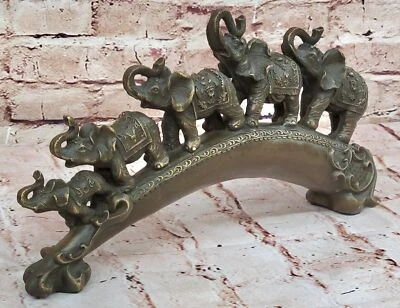 Vintage Art Deco Elephant Bronze Sculpture Handmade Statue Signed by Milo Art NR