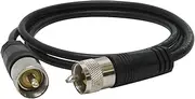 TS-3CC Black 3' CB Antenna Coax Cable with PL-259 Connector