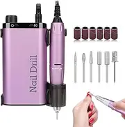 Portable Acrylic Nail Drill 35000RPM,Professional Electric Nail E-File Machine for Gel Nails,Nail kit Drill Bits Manicure Tool Suitable Salon Home Use（Purple）