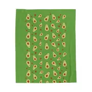 Cute Avocado Velveteen Plush Blanket, Cozy Throw for Home, Gift for Foodies,