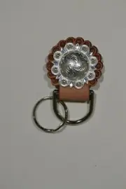 Concho Key Fob - 1 1/2" Silver Berry concho with key ring ( (J6)