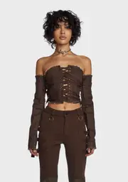 [DARKER WAVS] Echo Lace-Up Corset And Gloves Set