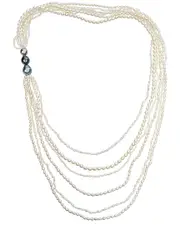 BELPEARL 3-11mm Tahitian & Freshwater Pearl Necklace