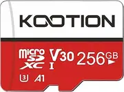 KOOTION 256GB Micro SDXC UHS-I U3 V30 A1 4K Recording Memory Card with Adapter for Android Smartphones Tablets Action Cameras Drones Nintendo Switch GPS Dash Cams Security Laptops