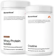 Momentous Creatine Monohydrate Powder & Essential Grass-Fed Whey Protein Powder