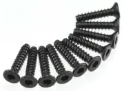 New Axial SCX10 Self Tapping Flat Head Screw Black (10) 2.5x12mm AX1260