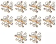 Perfeclan Sparkling Pearl Button Assortment for Handmade Jewelry, Aureate, 3 Pcs