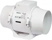 Airflow Aventa 125mm In-Line Fan, 24.6cm, 28W, 78L/s, 28dB