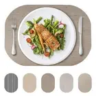 Andie Home Oval Placemats for Kitchen Table and Dining Room, 6-Piece Set, Hea...