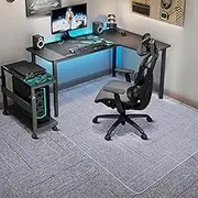 Tydle Chair Mat for Carpet, 36" x 48" Office Chair Mat for Carpeted Floors, Heavy Duty Floor Protector Mat with Grips, Rolling Computer Under Desk Mat for Home Office (Clear)