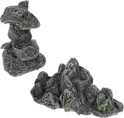 FONDOTIN 2 Pack Bonsai Ornament Mini Rockery Ornaments for Micro Landscape Resin Decor for Fish Tank and Home