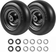11x4.00-5 Lawn Mower Tires Flat Free 2 Pack and Wheel with 3/4" or 5/8" Bushings,1/4"and 1/2'Spacers for Zero-Turn Lawn Mowers