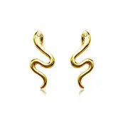 Culturesse Ava Snake Stud Earring Sterling Silver 18K Gold Filled Cubic Zirconia