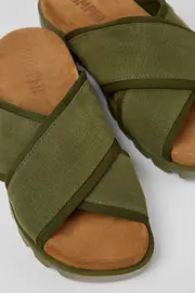 Brutus Sandal Green Textile Cross-strap Sandal for Women
