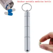 Aluminum Mini Pill Bottle Portable Container Waterproof Medicine Holder Case^FZ