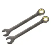 2pcs 11/16" Ratcheting Combination Wrench SAE 90 Teeth 12 PT Ratchet Spanner