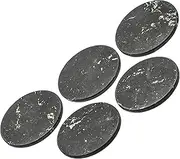 Shungite Stickers for Cell Phone Tablet Laptop - Protection Plates Set 5 pcs - Round Matte Medium Size 33mm ~ 1.29" - Authentic Shungite II Type