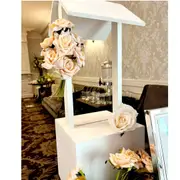 White Wood Cottage House Wishing Well Box