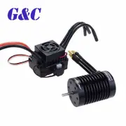 Waterproof 3300KV 4370KV Brushless Motor w/ 60A ESC Combo for 1/10 RC Truck