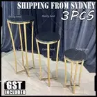 3PCS Glossy Gold Metal Flower stands cake stands Stainless Steel Plinth Wedding