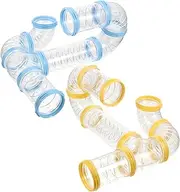 Totority 2Sets DIY Hamster Tunnel Transparent Cage Pipes for Hamster Playtime Reinforced Design Durable Compatible with Various Cage Styles for Pets