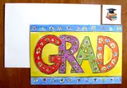 NOS Gallant Graduation Greeting Card, Env. & Seal - Embossed Colorful CONGRATS