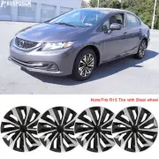 For Honda Civic 15" Set of 4 Hubcaps Wheel Covers Hub Caps Fits R15 Steel Rims