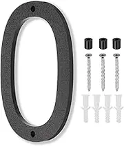 uxcell 10 Inch House Number, House Address Numbers Sign Large Floating Modern with Screws for Outside Door Wall Street, Black, 0