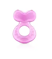 Nuby Silicone Teethe-eez Teether with Bristles Includes Hygienic Case Pink