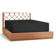 21” Extra Deep Pocket Ultra Soft Fitted Sheet with Corner Straps, King - Black