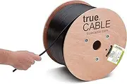 trueCABLE Cat5e Outdoor, Unshielded UTP, 1000ft, UV Resistant, Aerial CMX Rated, Black, 24AWG Solid Bare Copper, 350MHz, ETL Listed, Bulk Ethernet Cable