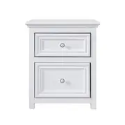 [James Lane] Mandalay Bedside Table White - 2 Drawer