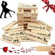 TOGETDREAM Lust Tower, 48Pcs Super Naughty Block Tower Game Valentine Tumbling Tower Stacking Blocks Game Couples Games Date Night Games Perfect for Date Nights and Valentine’s Celebrations