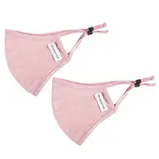 2x The Good Brand Cotton Jersey Reusable Breathable Cloth Face Mask w/Pouch Rose