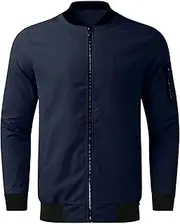 Men's Lightweight Jacket Slim Fit Full Zip Sportswear Casual Fall Winter Outdoor Warm Coat With Pockets