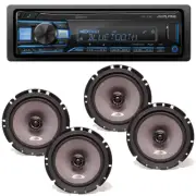 Alpine UTE-73BT Bluetooth Receiver w/ 2 Pairs Alpine SXE-1726S 6.5" Speakers