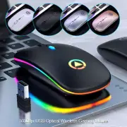 Slim Rechargeable Bluetooth USB Wireless RGB Mouse for Tablet PC Andoid iPad