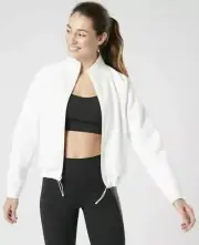 Athleta XXS Break Out Reflective Jacket, XXS White Reflective Warm NWT $228