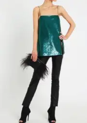 Brand New With Tags SASS & BIDE "Emerald City" Sequin Top - Size 10 - $425