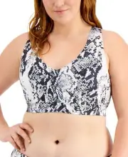 Ideology Womens Activewear Snake-Print Match Set Low-Impact Sports Bra Size 1X