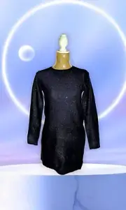 NWT THE CHILDREN'S PLACE Girls Sequin Sweater Dress SPARKLY Navy Blue Size XL 14