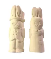 +++[X] Bisque L*417A -80.301- Ceramic R.T.P. Mr. and Mrs. Rabbit Figurines