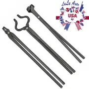 Knife Making Tongs Set Tools Blacksmith Bladesmith Assembled Anvil Forge 3PCS