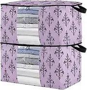 sanluoli 60L 2 Pack Large Underbed Storage Containers with Reinforced Handles, clear window Closet Organizer