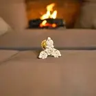 0.14 Cts Round Brilliant Cut Natural Diamonds Nose Stud 18K Yellow Gold
