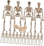 FUNOMOCYA 16pcs Halloween Skeleton Props Fake Skeleton Figurines Mini Decor for Party