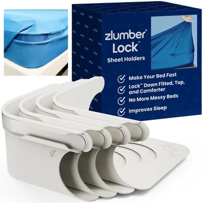 The Original USA Patents Pending Lock Sheet Holders - Secure Bed Sheets Firml...